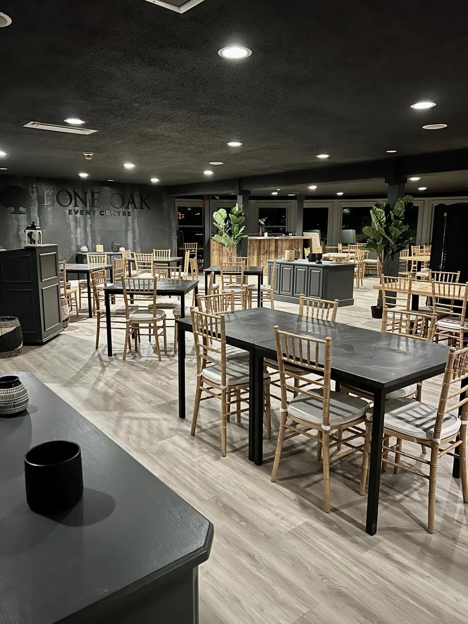 Fox Meadow Event Centre set with round tables for a banquet