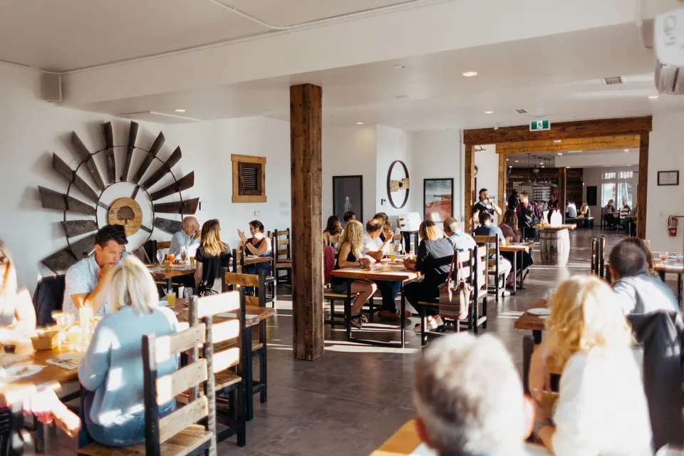 Busy dining room at the Lone Oak Brewery Taproom