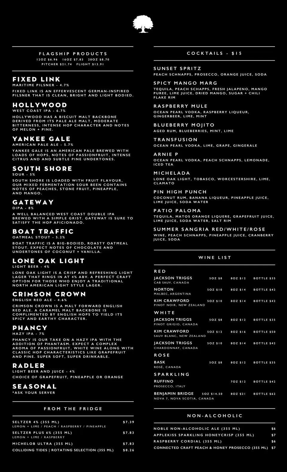 Fox Meadow Restaurant & Event Centre menu, page 2