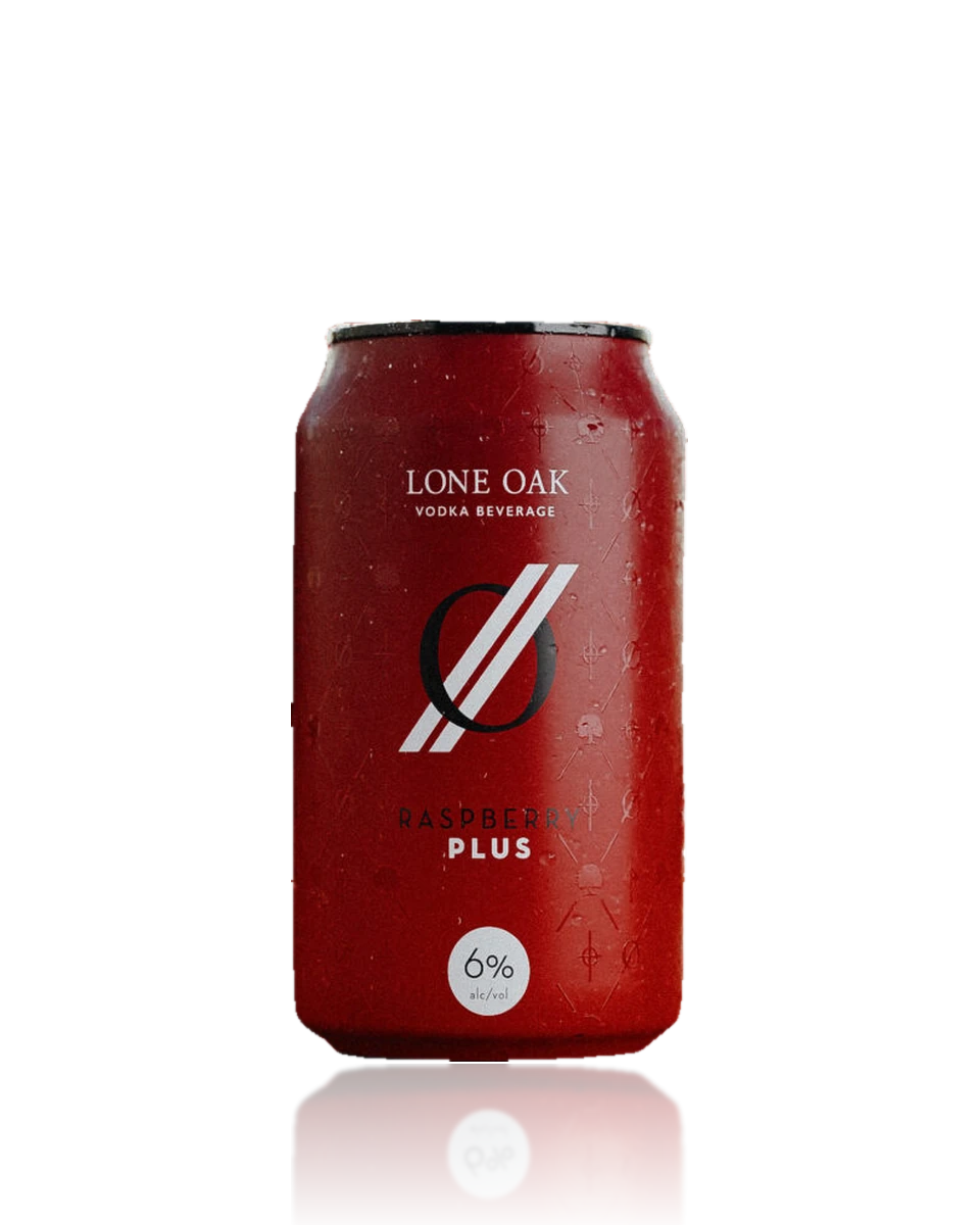 Can of Raspberry PLUS Vodka Beverage by Lone Oak Brewing Co